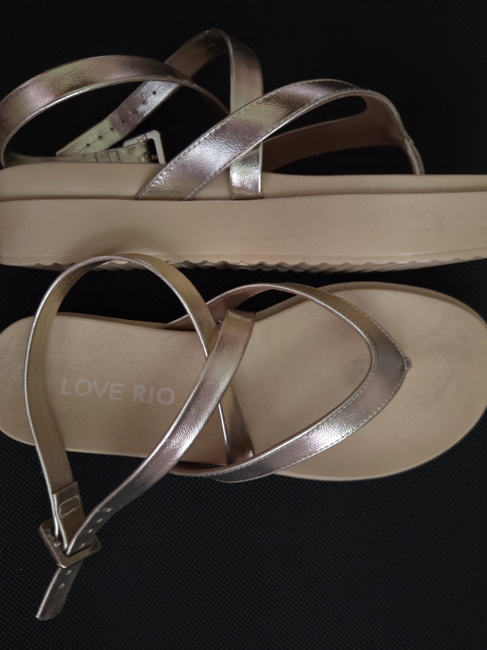 Rose Gold Crisscross Platform Sandals